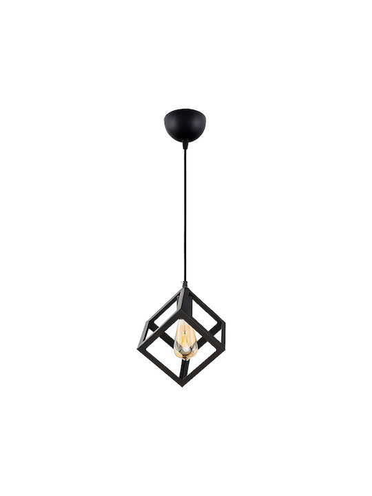 Megapap Thora Pendant Light Black Grid with Socket E27 22x22x70cm