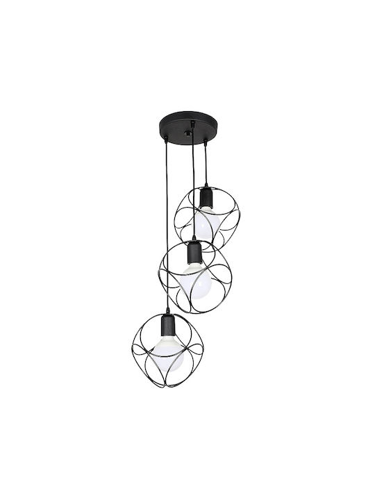 Megapap Lusita Pendant Light Black with Socket E27 35x35x90cm
