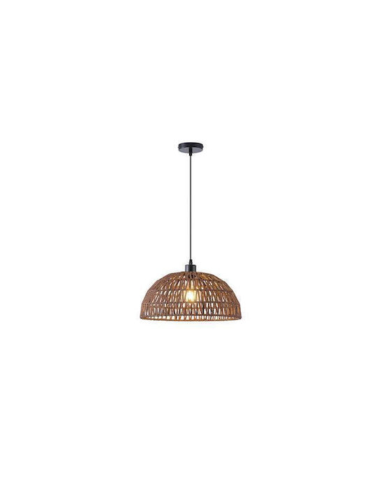 Eurolamp Vento Κρεμαστό Φωτιστικό Καφέ με Ντουί E27 39x127εκ.