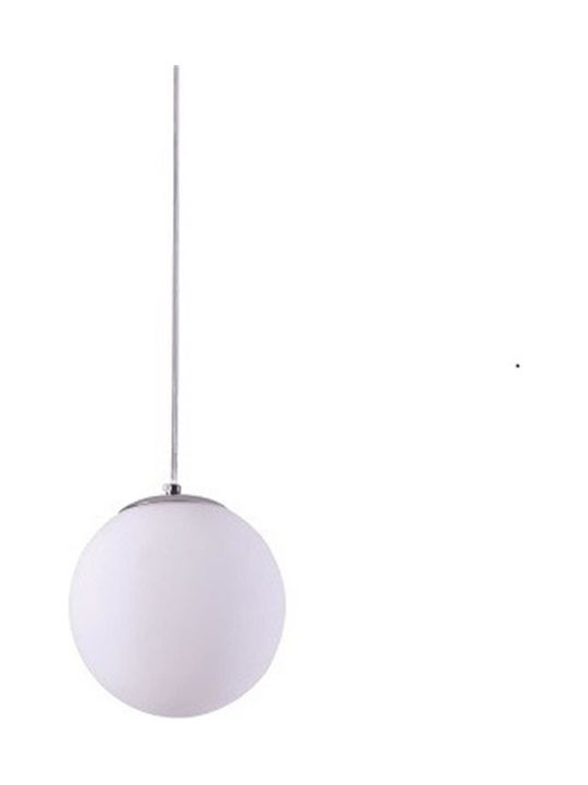 Home Lighting Alessia Ρυθμιζόμενο Κρεμαστό Φωτιστικό Λευκό Μπάλα με Ντουί E27 20x20x120εκ.