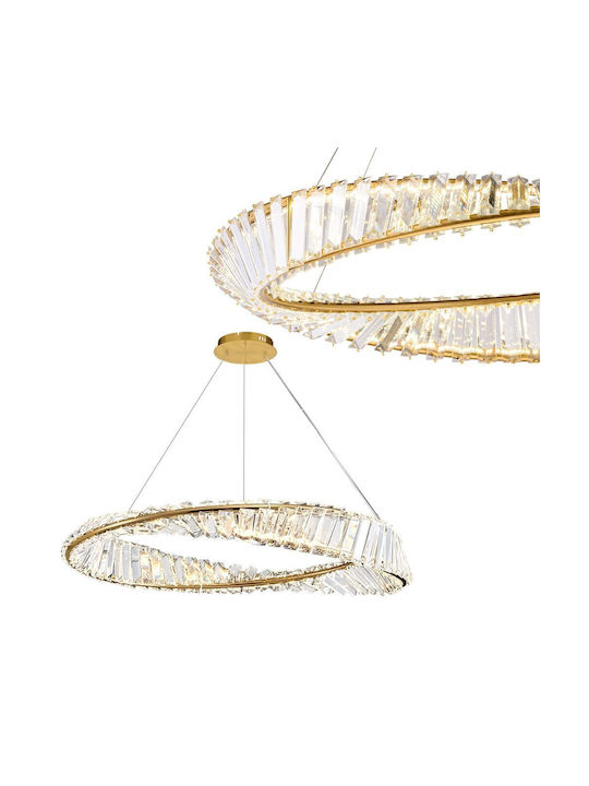 Toolight Hängelampe Gold mit Kristallen