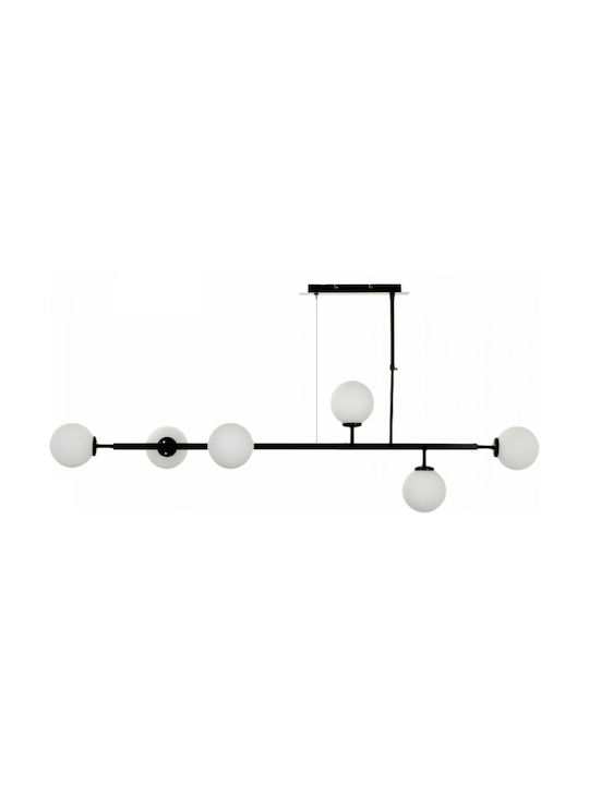 Inlight Pendant Light Black Rail for 6 Bulbs G9 130x130cm