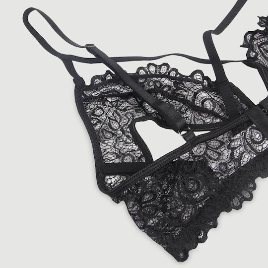 Σετ Σουτιέν Δαντέλα & Βαθύ V Exquisite Lace Appeal Deep V Mini Temptation Bra Set Μαύρο