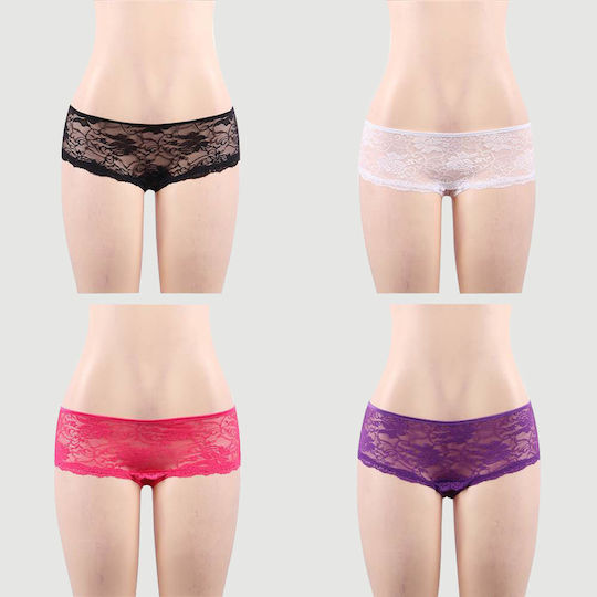 Plus Size Sexy Unterwäsche Offener Schrittfrei & Blumen Spitze Set 4 Stück
