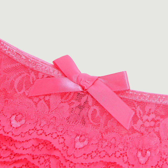 Plus Size Sexy Spitze Slip Schrittfrei Panty Rosa