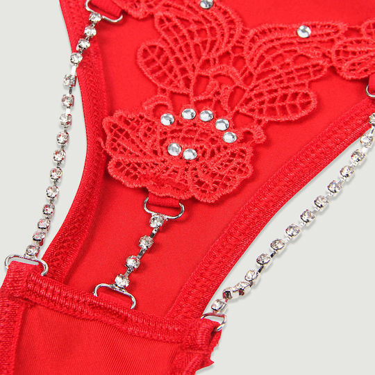 Plus Size Sexy Unterwäsche Sexy Blumen G-String Bead Rot