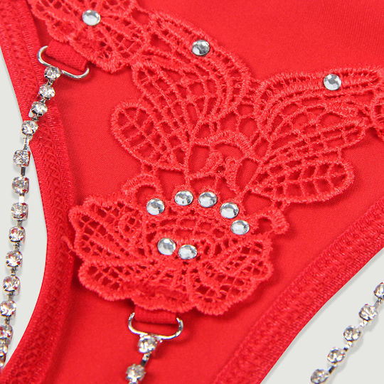 Plus Size Sexy Unterwäsche Sexy Blumen G-String Bead Rot