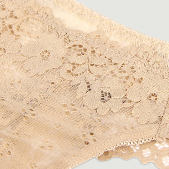 Plus Size Slip Lace Floral Sexy Nude