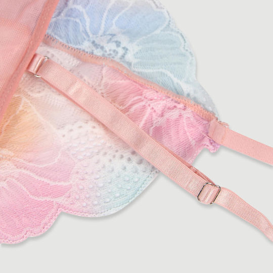 Babydoll Διακόσμηση Λουλουδιών Orange Flower Decoration Loose Comfortable Open Front Babydoll Ροζ