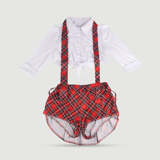 Plus Size Σέξι Στολή Μαθήτριας Κολεγίου Top Sexy Uniform Student College Style Cosplay Suit Top – Καρό