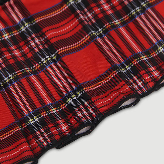 Plus Size Sexy Plaid Bra Set Collegiate Style Costume Cosplay Red