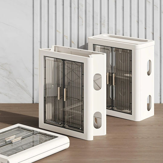 Suport Pliabil Pentru Depozitare Router Wifi Autocolant Dimensiuni 33 Cm X 28 Cm X 14.3 Cm Alb