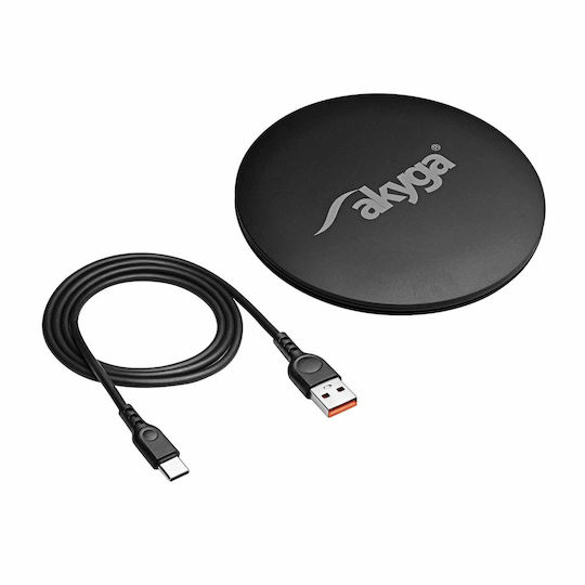 Akyga Încărcător Wireless (Qi Pad) 15W Power Delivery Negru (AK-QI-04)