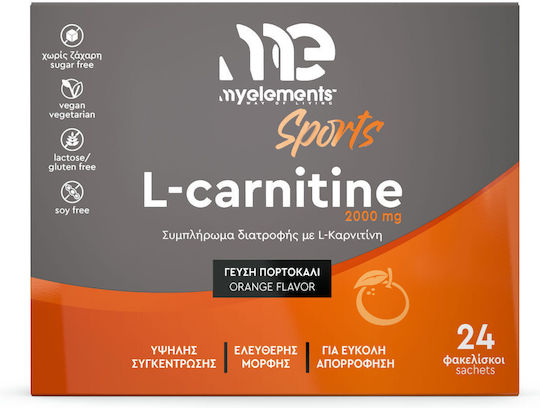My Elements L-Carnitine 2000mg with Orange Flavour 24 Sachets