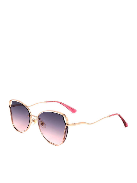 Bolon Women Sunglasses with Rose Gold Metallic Frame and Gradient Lens BL7121A33
