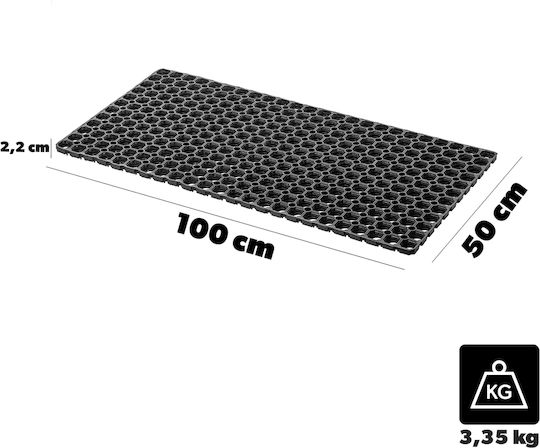 Kadax Non-Slip Rubber Black Doormat 100x50cm Thickness 22mm