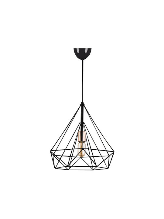 Megapap Donald Pendant Light Black with Socket E27 25x30x65cm