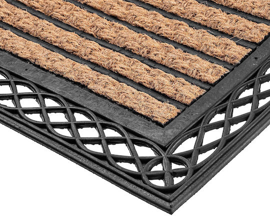 Kadax Kadax Fußmatte aus Kokosnuss mit Rutschfestem Untergrund Schwarz 45x75cm Dicke 10mm