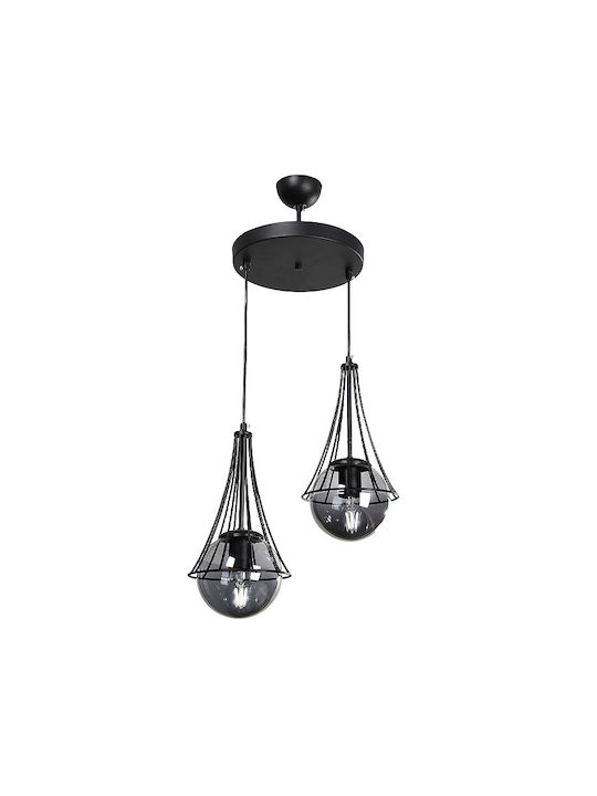 Megapap Cahaya Pendant Light Black with Socket E27 40x40x80cm