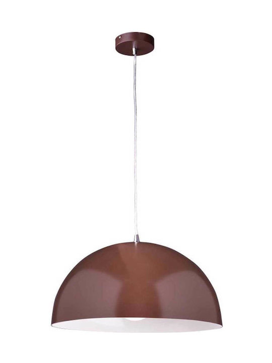 Aca Melina Hängelampe Braun Glocke mit Fassung E27 40cm.