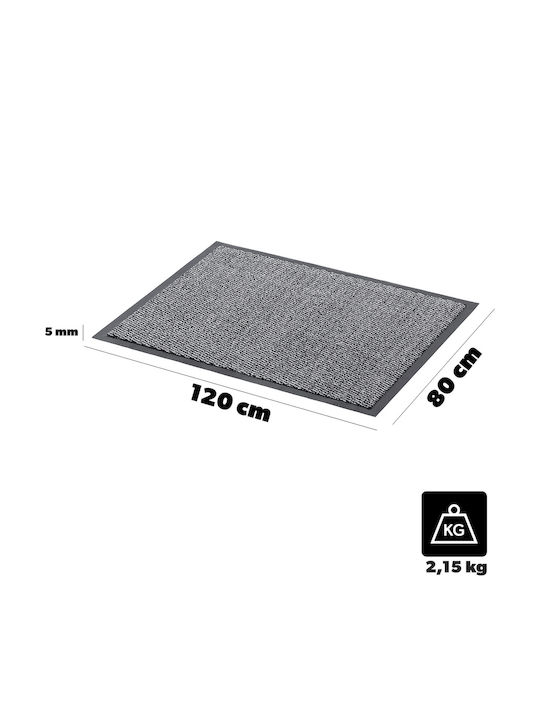 Kadax Πατάκι Εισόδου Αντιολισθητικό Γκρι 120x80εκ. Πάχους 5mm