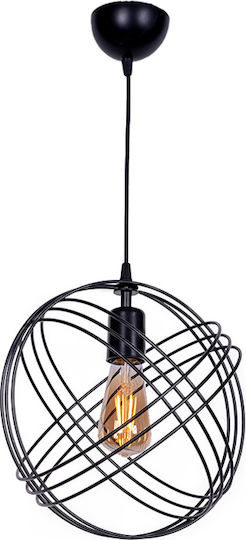 Megapap Phillipe Hängelampe Schwarz mit Fassung E27 35x35x70cm.