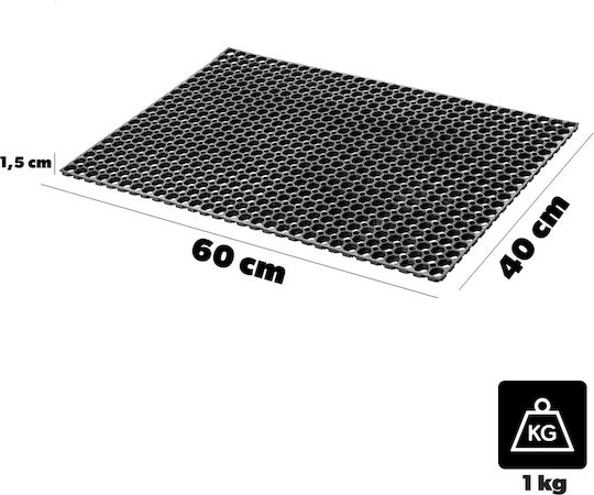 Kadax Kadax Fußmatte Rutschfest aus Gummi Schwarz 40x60cm Dicke 15mm