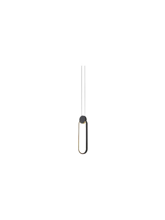 Home Lighting Ello Κρεμαστό Φωτιστικό Μαύρο LED με Ρυθμιζόμενο Λευκό Φως 20x5x100εκ.