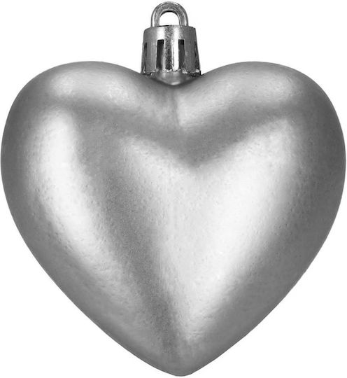 Sersimo Weihnachtsbaumschmuck Herzformen Kunststoff 4-7 Cm Silber