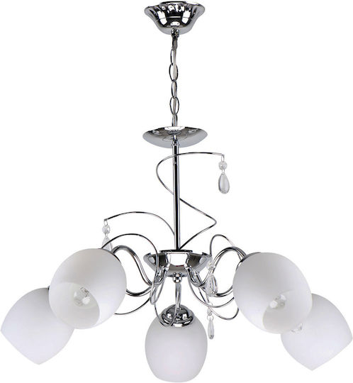 Home Lighting KQ 2221/5 Ferrow Κρεμαστό Φωτιστικό Ασημί 60x60εκ.