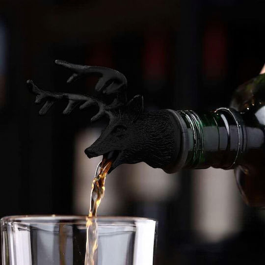 Aerator Pentru Sticlă de Vin În Formă de Cerb 10 Cm Înălțime Oțel Inoxidabil Negru