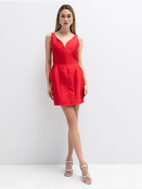 Sommer Mini Abendkleid Satin Taft
