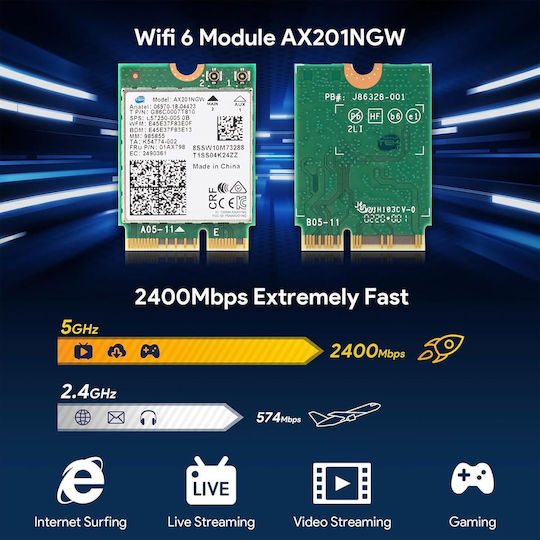 Wireless Network Card Wi-fi 6 Intel Ax201ngw Wi-fi 6 Ax201 Wireless Card & Bluetooth Mini PCI-e M.2 2230 5w10v25775 01ax797 01ax798 L92724-005 L57250-005 L57248-005 802.11ax Dual Band 5ghz 2.4 Ghz 2400mbps Code 1-brd315