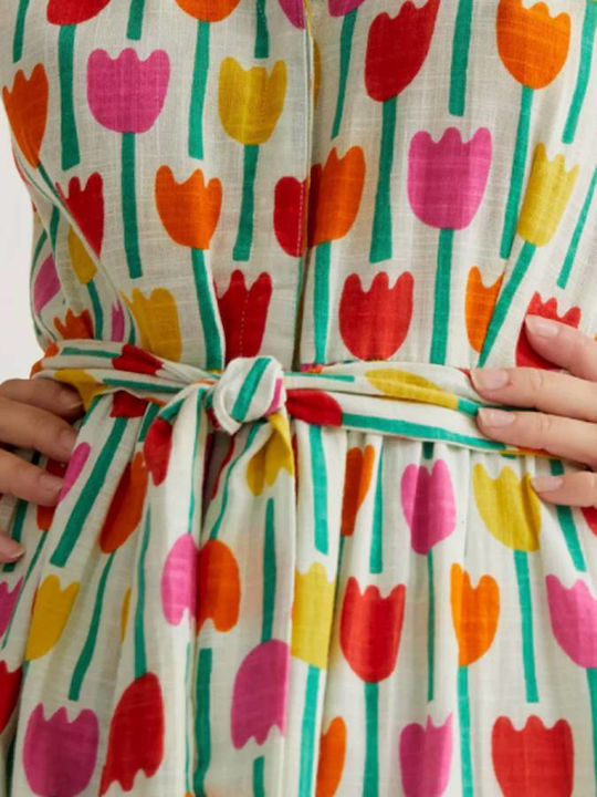 Summer Midi Shirt Dress Multicolour