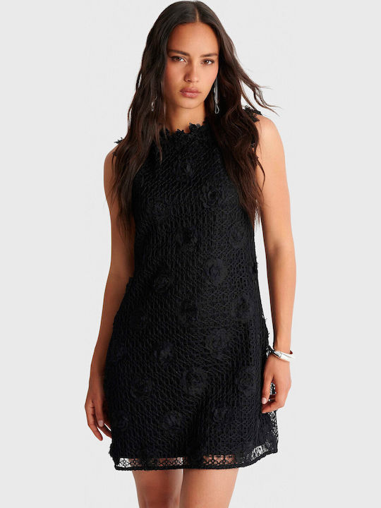 Summer Mini Dress for Wedding / Christening with Lace Black