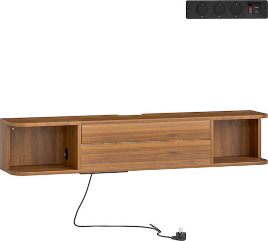 Έπιπλο TV Επιτοίχιο Καρυδιά 120x24x22.4εκ. Έπιπλο TV Επιτοίχιο Καρυδιά 120x24x22.4εκ.