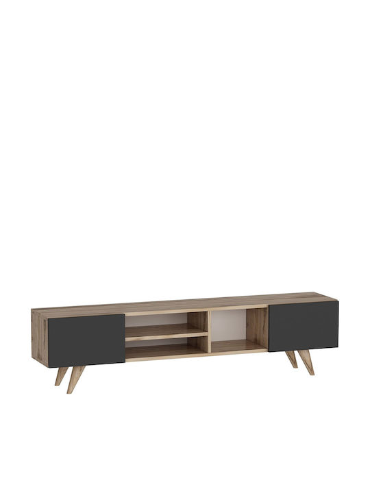 TV Stand Skopelos Walnut/Black L160xD30xH40cm