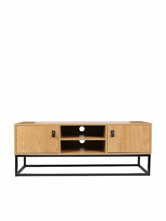 TV Stand Abbott Made of Solid Brown Wood L117xD39xH48cm