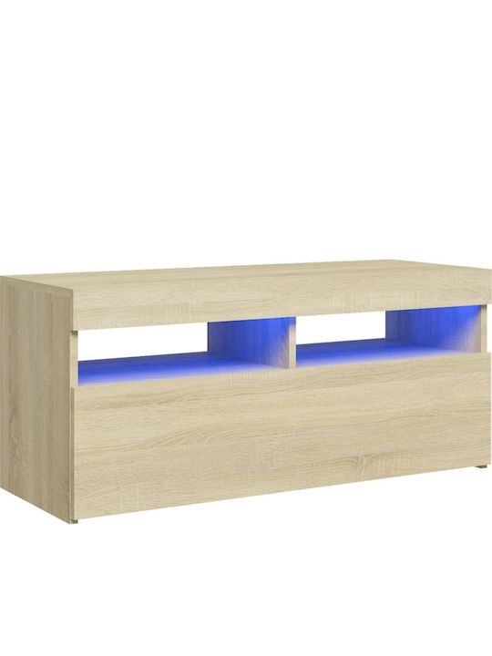 Έπιπλο Τηλεόρασης με Φωτισμό LED Sonoma Δρυς Μ90xΠ35xΥ40cm