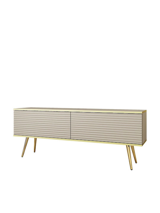 Έπιπλο Τηλεόρασης Μπεζ + Χρυσό Μ135xΠ32xΥ53cm