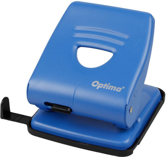 Capsat Perfor Caps Optima Perforator Metalic Pentru 30 Foi Optima Premium Mp30 Albastru