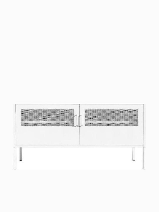 TV-Ständer Metall Weiß M118xT40xH60cm