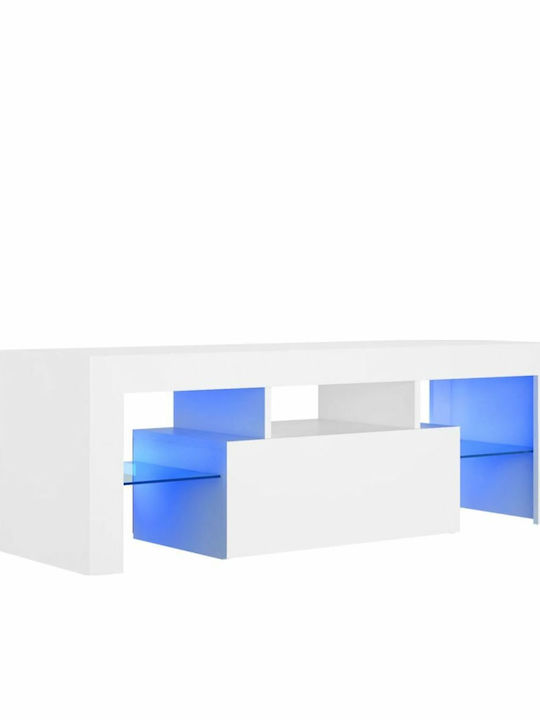 Έπιπλο Τηλεόρασης με Φωτισμό LED Λευκό Μ120xΠ35xΥ40cm