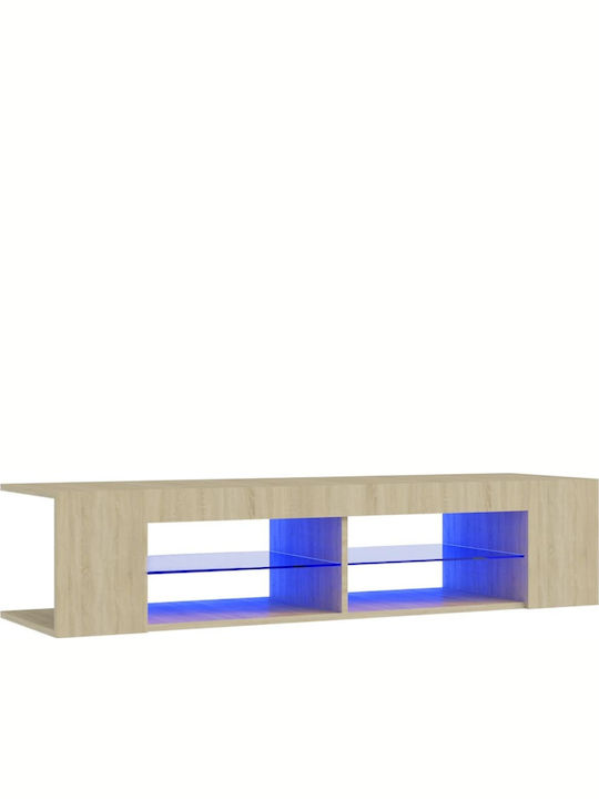 TV-Ständer mit LED-Beleuchtung Sonoma Eiche M135xT39xH30cm
