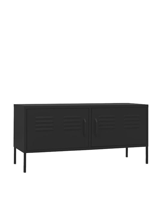 TV Stand Metal Black Velvet-Black Metal L105xW35xH50cm
