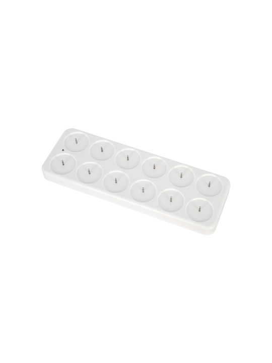 GloboStar Διακοσμητικό Φωτιστικό LED Θερμό Λευκό 2700K Κερί 6τμχ 3.9x3.9x4.9εκ.