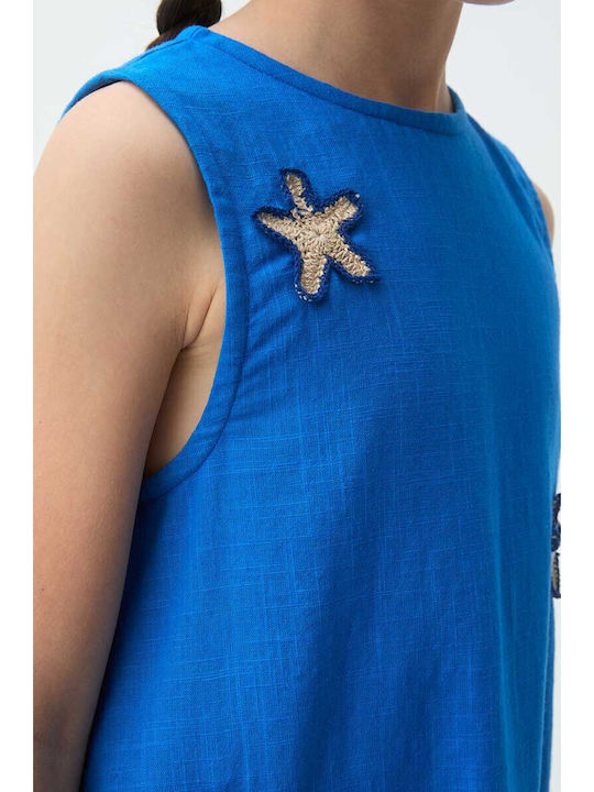 Girls Dress Sleeveless Blue