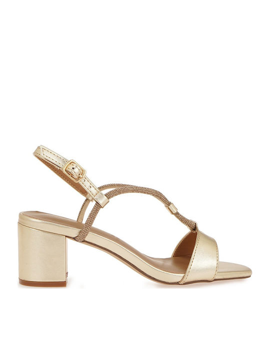 Sandals with Strass Gold