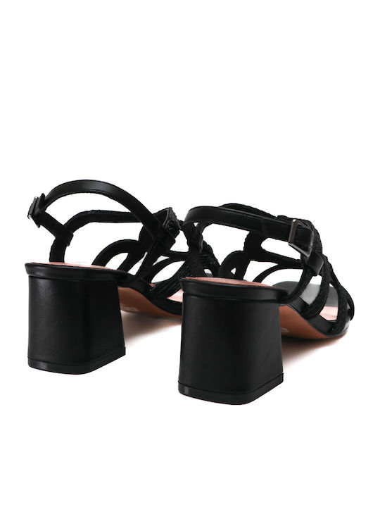 Fabric Black Sandals