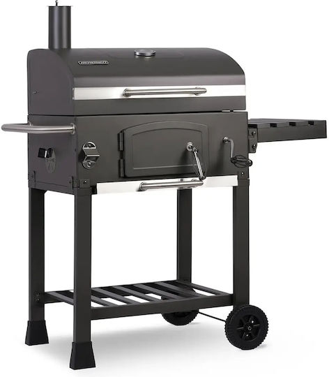 Smartic Rostfreier Stahl Holzkohlegrill mit Thermometer 43x43cm
